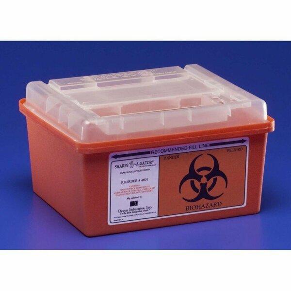 Sharps-A-Gator Multi-purpose Sharps Container, 1 Gallon, 6.25 x 7 x 10.5in 31143699